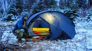 Winter Camping In Snow And Rain [upl. by Wichman321]