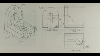 Orthographic projection  Technical drawing  Engineering drawing [upl. by Attenauqa]