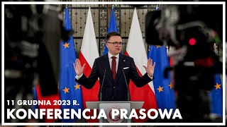 Konferencja prasowa marszałka Sejmu Szymona Hołowni [upl. by Laerdna]