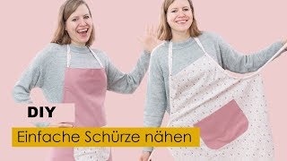 Einfache Schürze nähen  DIY Geschenk [upl. by Emiaj]