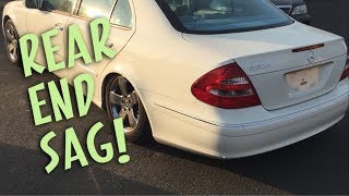 Replacing Mercedes EClass Rear Air Spring without Lowering the Rear End Using A jack [upl. by Amadeus]