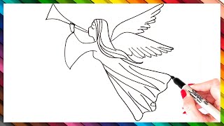 How To Draw An Angel Step By Step  Angel Drawing EASY [upl. by Liagabba996]