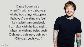 Ed Sheeran Justin Bieber  I Dont Care Lyrics [upl. by Nairrod776]