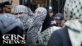 Violent AntiIsrael Protest Erupts at Barnard College [upl. by Fletch457]