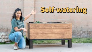 DIY SelfWatering Raised Planter Bed Subirrigation system [upl. by Llydnek]