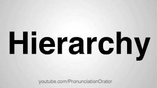 How to Pronounce Hierarchy [upl. by Jerroll]