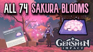 ALL 74 Sakura Bloom Locations  Complete Guide amp Efficient Route  Genshin Impact Inazuma [upl. by Auston]