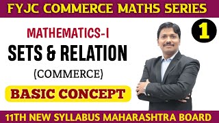 Ch1 Sets amp Relation Basic Concept Part 1  11th Commerce MathsI Maharashtra Board  Dinesh Sir [upl. by Ainollopa]