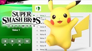 Pikachu Voices  Super Smash Bros Ultimate [upl. by Milford]