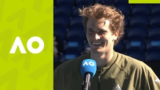 Alexander Zverev quotIm very happyquot oncourt interview 3R  Australian Open 2021 [upl. by Parrisch]