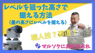 【レベルを狙った高さで据える方法】（墨の高さにレベルを据える）職人技？邪道？？ [upl. by Kellene402]