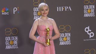 Julia Garner 2023 Golden Globes Press Room [upl. by Viridis]