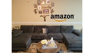 Unboxing A Sofamania Sectional Gray Couch  Amazon Review [upl. by Aiouqes]