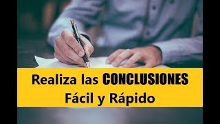 CÓMO HACER LAS CONCLUSIONES DE UN TRABAJO DE INVESTIGACIÓN [upl. by Jamilla531]