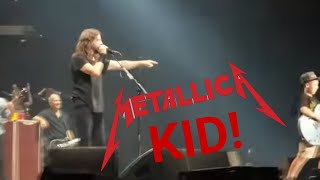 Foo Fighters cover Enter Sandman w 10 year old Live KC 101218 [upl. by Llertnauq]