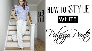 How to Style White Palazzo Pants  Fashion Over 40 [upl. by Berti]