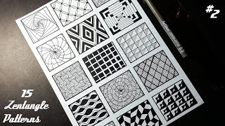 15 Zentangle Patterns  Part 2  Tutorial [upl. by Ralli830]