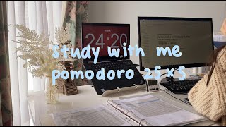 study with me with lofi music  Pomodoro 25 min study x 5 min rest [upl. by Asselem]