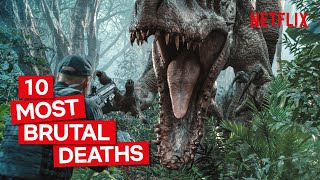 Top 10 Most Brutal Deaths In Jurassic ParkWorld Movies [upl. by Garrity163]