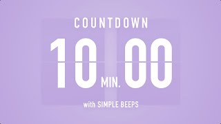 10 Min Countdown Flip Clock Timer  Simple Beeps 🫐 🔔 [upl. by Dacie]