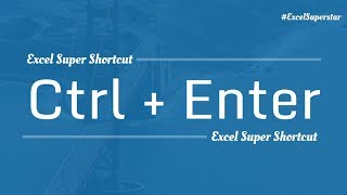 Excel Shortcut Ctrl  Enter in Excel  Excel Shortcut keys [upl. by Felicia355]