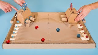 DIY Warship Battle Marble Board Game from Cardboard at Home [upl. by Blayze561]