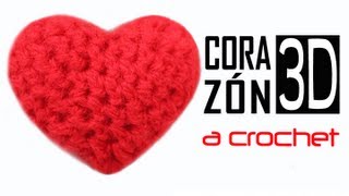 Corazón 3D a Crochet  PASO A PASO [upl. by Petes]