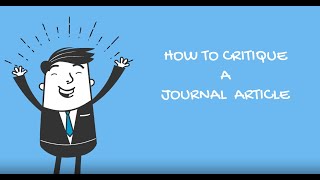 Critiquing a journal article [upl. by Aratas]