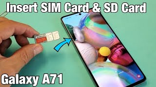 Galaxy A71 How Insert SIM Card amp SD Card  Tips [upl. by Leahcimnoj]