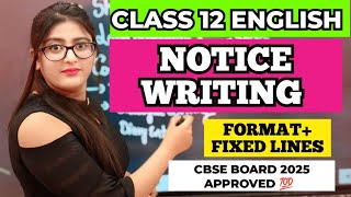 Notice writing class 12  Notice format class 12 [upl. by Eilah]