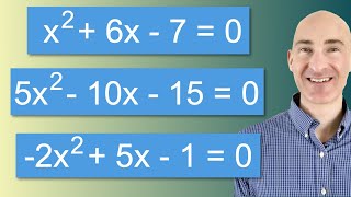 Completing the Square to Solve a Quadratic Equation 3 Examples [upl. by Alyat]