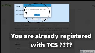 TCSregistrationerror  TCSNextStepregistrationerror [upl. by Yasmeen]