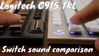 Logitech G915 TKL switch sound test and key actuation differences GL Clicky vs GL Tactile [upl. by Calesta]