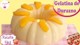 GELATINA DE DURAZNO 🍑 Gelatina Tres Leches  Receta Fácil Postres de Vane [upl. by Ahsieket289]