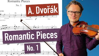 A Dvorak Romantic Pieces No 1 Op 75  violin sheet music  piano accompaniment  playalong [upl. by Ahsiam]