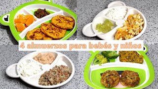 4 almuerzos nutritivos para bebés y niños  Paso a paso [upl. by Atterrol]