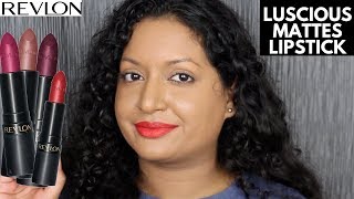 Revlon The Luscious Mattes Lipsticks Review amp Swatches [upl. by Nappie856]