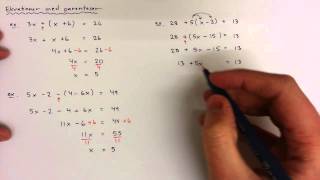 8  Algebra  Ekvationer med parentes [upl. by Marlane]