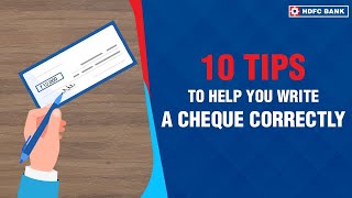 How To Write A Cheque Correctly  Banking Basics  HDFC Bank [upl. by Drahsir]