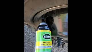 Slime tire sealant review from flat to fixed [upl. by Volpe]