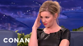 Elisha Cuthbert Stares Down Airplane Pudding Slurper  CONAN on TBS [upl. by Richey]