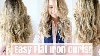 How to Easy Flat Iron Curls No Twisting [upl. by Alinna327]