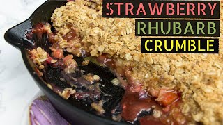 Quick Strawberry Rhubarb Crumble Recipe [upl. by Borlase]