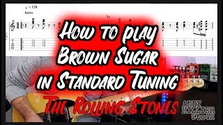 The Rolling Stones Brown Sugar in Standard Tuning Guitar Lesson [upl. by Netsriik]