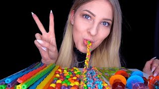 ASMR MOST POPULAR FOOD RAINBOW CANDY 🌈🤯  MUKBANG WITH JANINA 💤 [upl. by Pris]