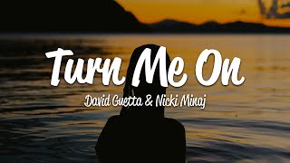 David Guetta  Turn Me On Lyrics ft Nicki Minaj [upl. by Nnylaf]