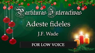 Adeste Fideles O come all ye faithful KARAOKE FOR LOW VOICE  Wade  Key F Major [upl. by Hoem]