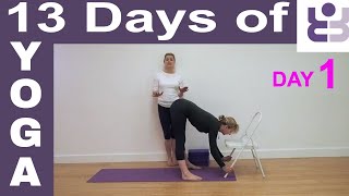 Day 1  13 Days of Yoga Iyengar Yoga for Beginners [upl. by Reddy17]