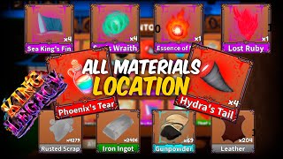 ALL MATERIALS LOCATION UPDATE 46  KING LEGACY [upl. by Arahsit288]