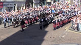 Massed Pipes amp Drums  Lanark 2018  Green Hills 4KUHD [upl. by Janaye]